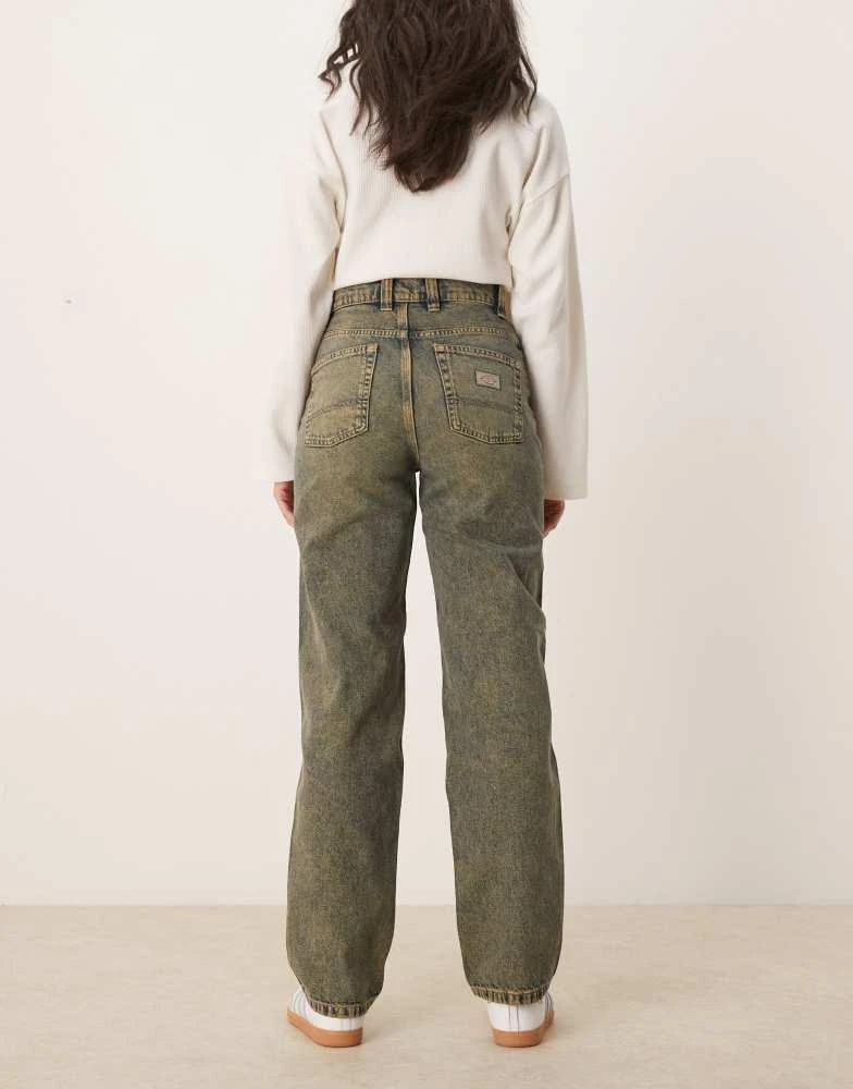 DICKIES Dickies thomasville regular fit denim jeans in indigo with yellow fade 2