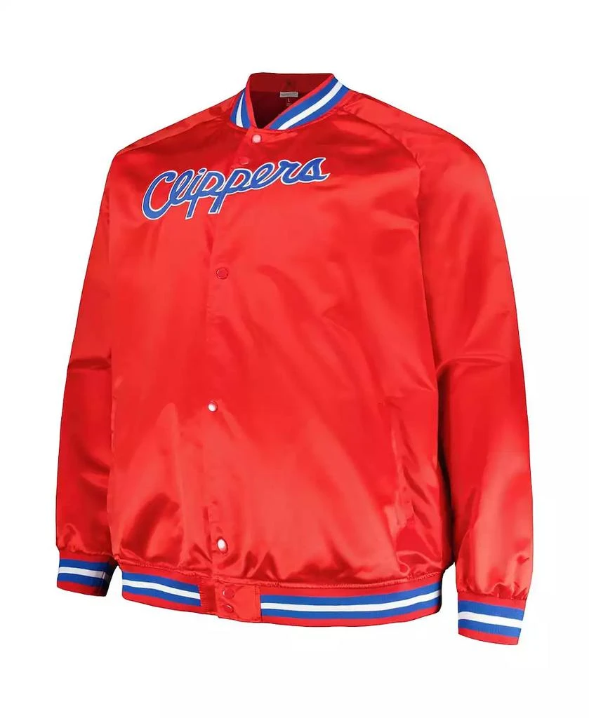 Mitchell & Ness Men's Red LA Clippers Hardwood Classics Throwback Wordmark Raglan Full-Snap Jacket 3