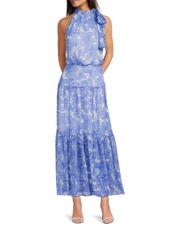 Shop Halter Tie-Neck Metallic Floral Maxi Dress on Sale at BeyondStyle   Get 80% Off Halter Tie-Neck Metallic Floral Maxi Dress with Limited-Time  Flash Deals, Exclusive Discounts, and Special Offers. Enjoy Unbeatable