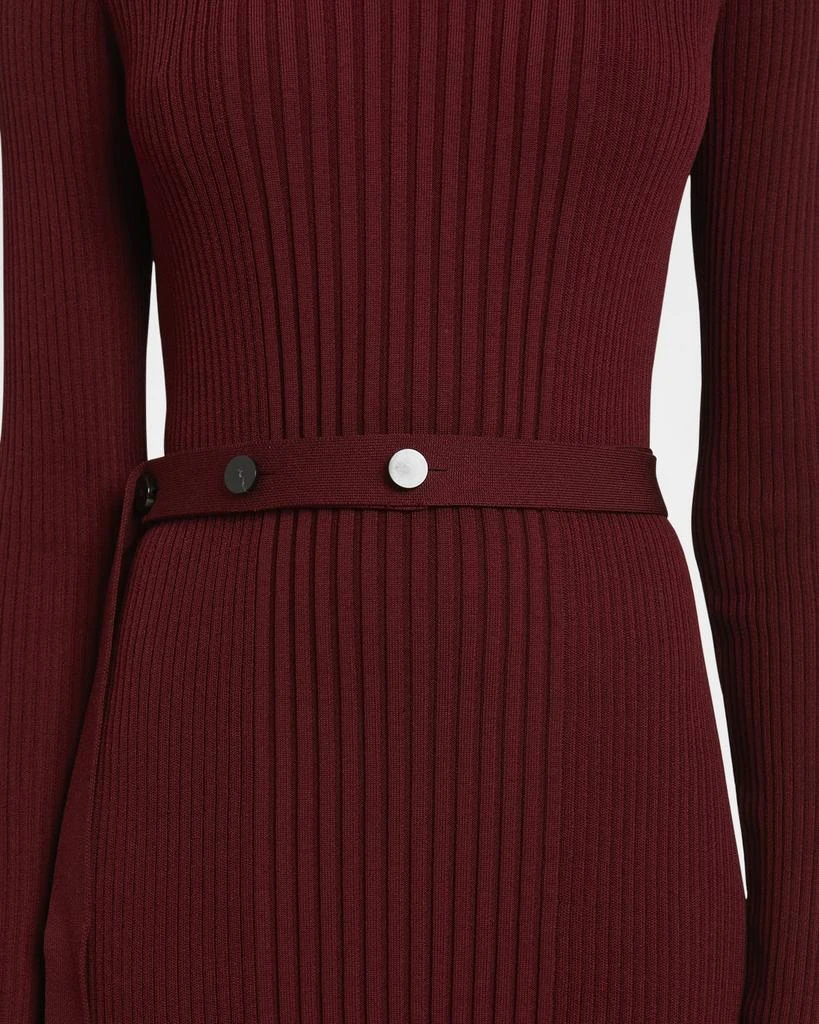 Proenza Schouler Lauryn Belted Silk-Viscose Knit Maxi Sweater Dress 5