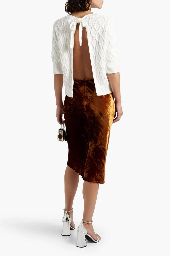 Ganni Tie-back cable-knit cotton sweater 3