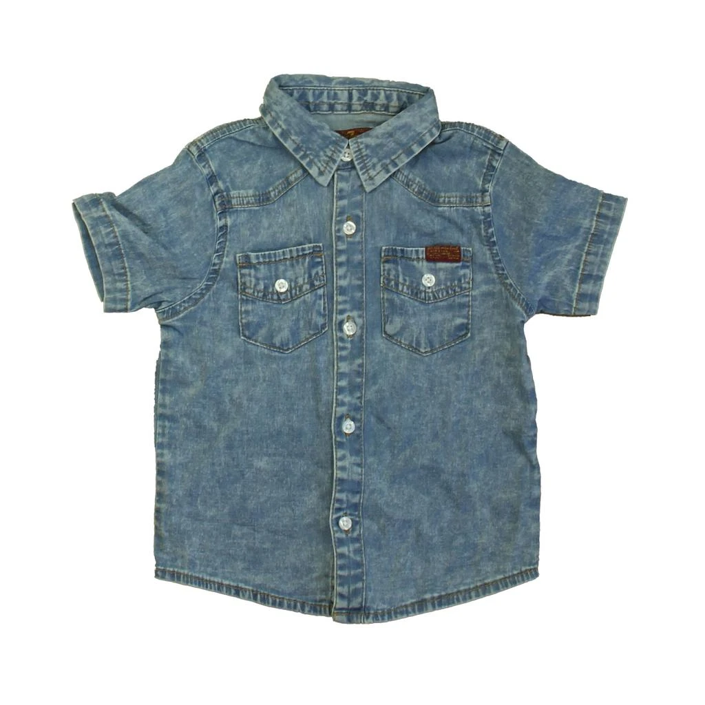 7 For All Mankind 7 for all Mankind Boys Blue Button Down Short Sleeve 1
