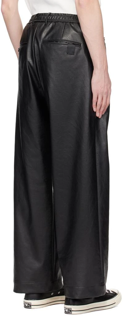 n.hoolywood Black Drawstring Faux-Leather Trousers 3