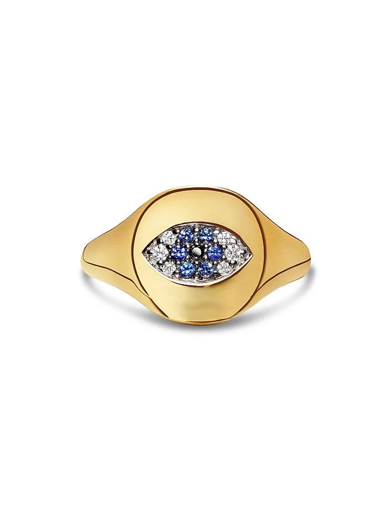 David Yurman Cable Collectibles Evil Eye Pinky Ring in 18K Yellow Gold 5