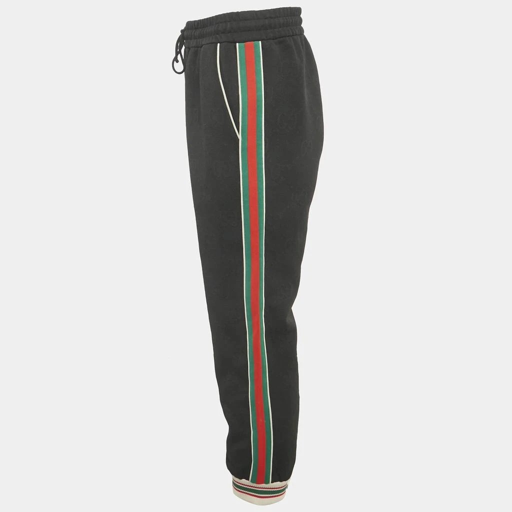 Gucci Gucci Black GG Jacquard Knit Web Trim Jogger Trousers M 2
