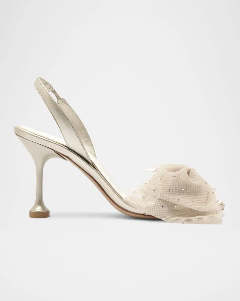 Alexandre Birman Isabelle Crystal Tulle Bow Bridal Pumps 1