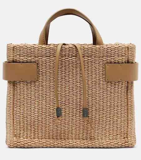 Brunello Cucinelli Essence Large raffia tote bag 1