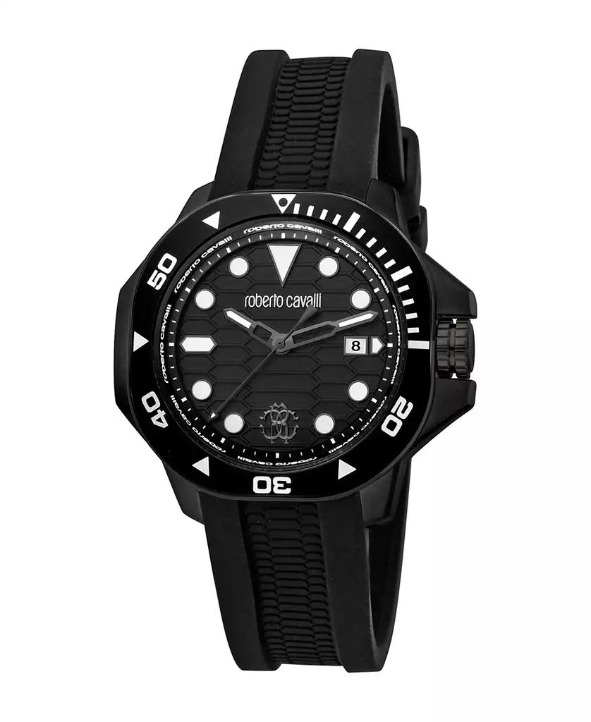 Roberto Cavalli Men's Quartz Black Rubber Watch