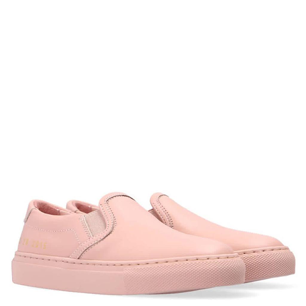 Common Projects Kids Pink Leather Slip On Sneakers