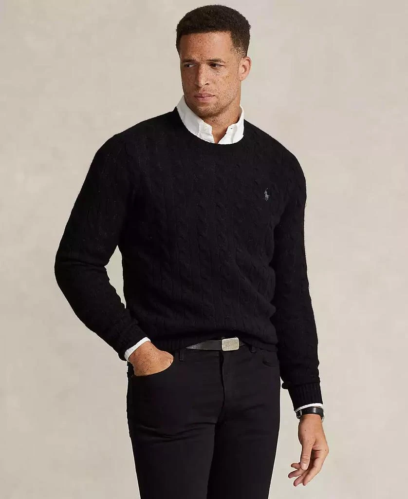 Ralph Lauren Men's Big & Tall Cable-Knit Wool-Cashmere Sweater 1