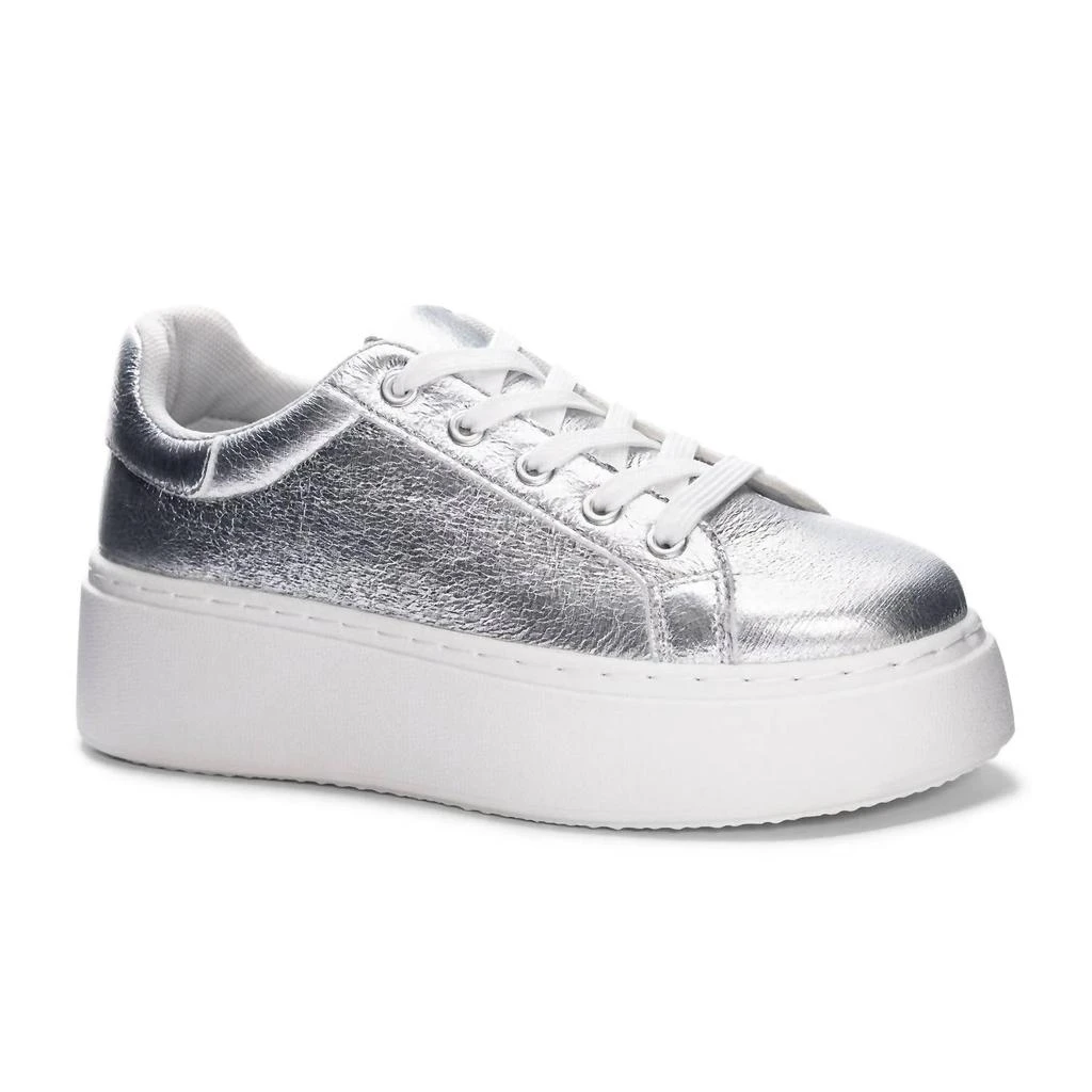 Dirty Laundry Women's Record Sneaker In Silver Metallic 1