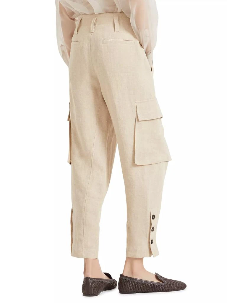 Brunello Cucinelli Linen Panama Explorer Cargo Trousers 3
