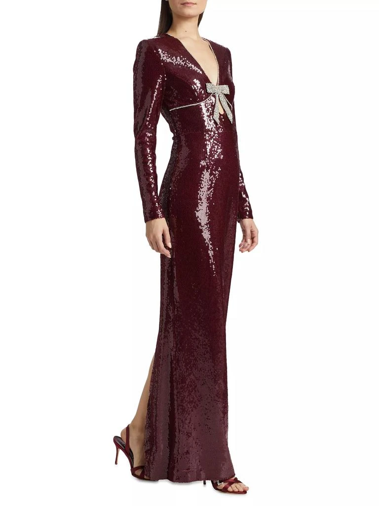 REBECCA VALLANCE Zelda Sequined Bow Slip Gown 2