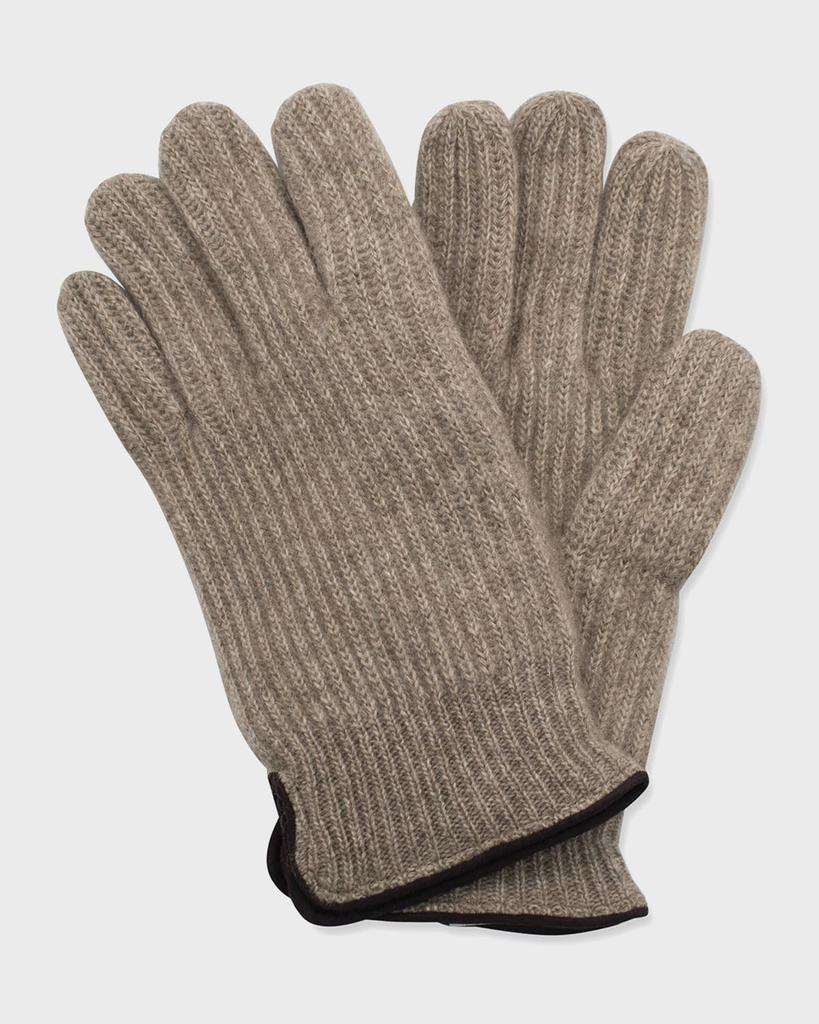 Portolano Men's Rbbed Cashmere Gloves