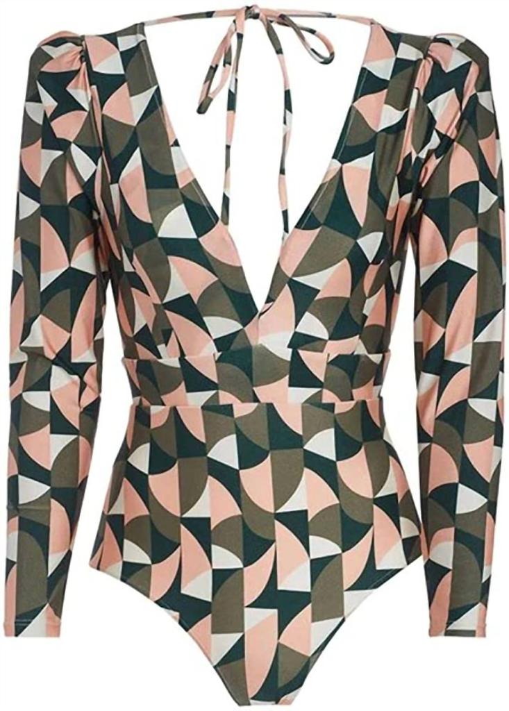 PatBO Plitka Geometric Print Rashguard In Multi