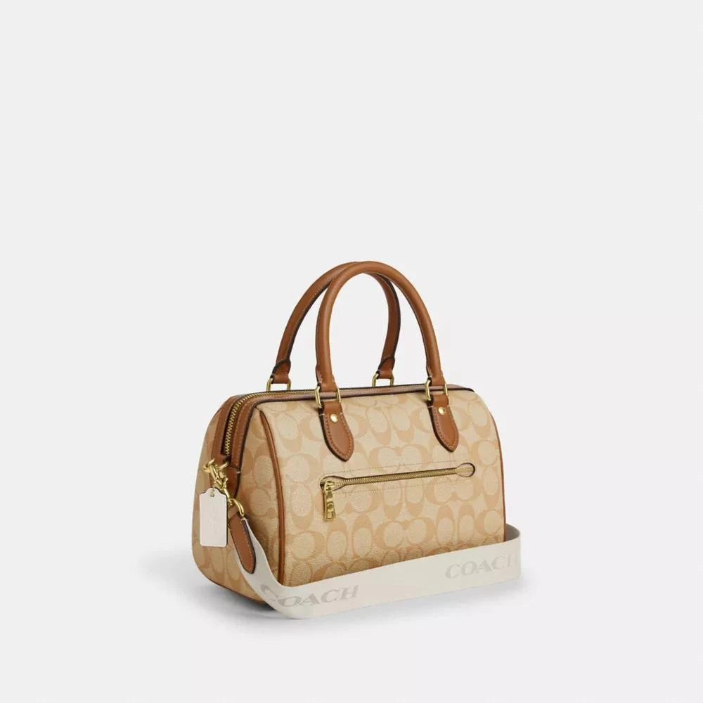 COACH® Rowan Satchel Bag In Signature Canvas With Stripe 4