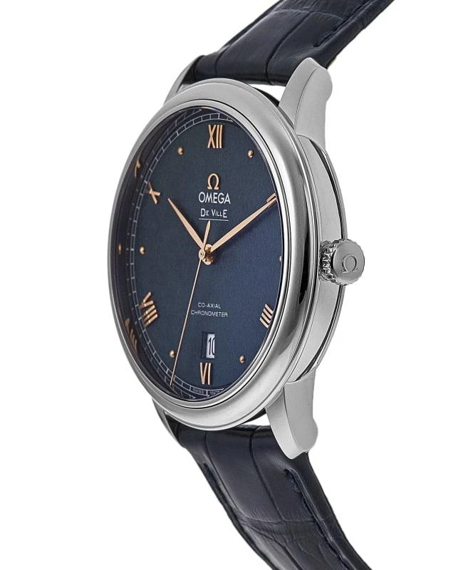 Omega Omega De Ville Prestige Co-Axial 39.5mm Automatic Blue Dial Leather Strap Men's Watch 424.13.40.20.03.004 3