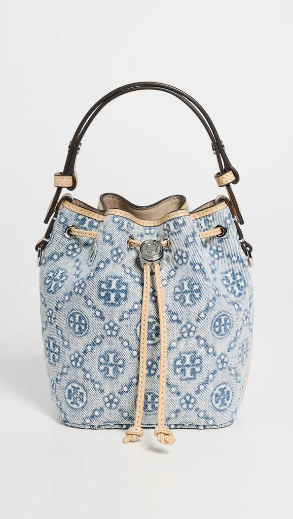 Tory Burch T Monogram Denim Mini Bucket Bag