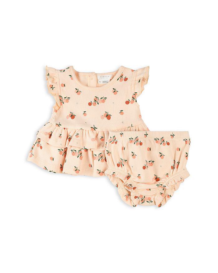 Petit Lem Girls' Agrumes Print Ribbed Top & Bloomer Set - Baby