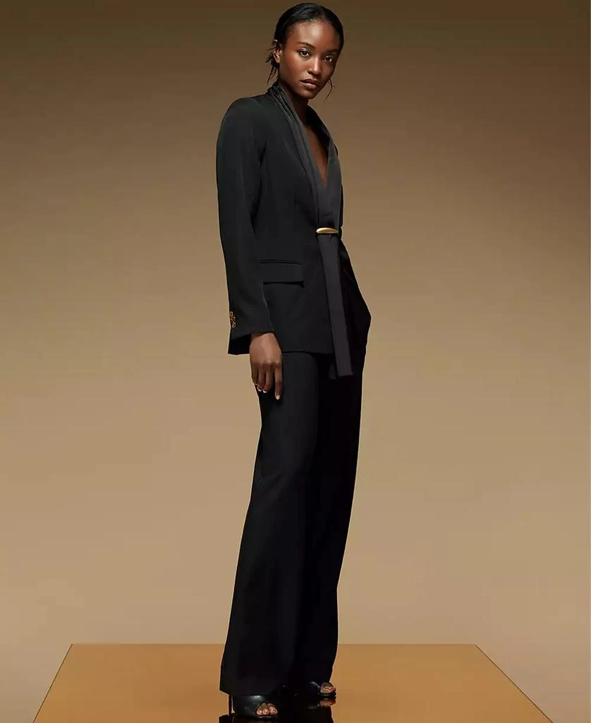 Donna Karan Women
s Mixed Media Collarless Jacket, Regular 
Petites 8