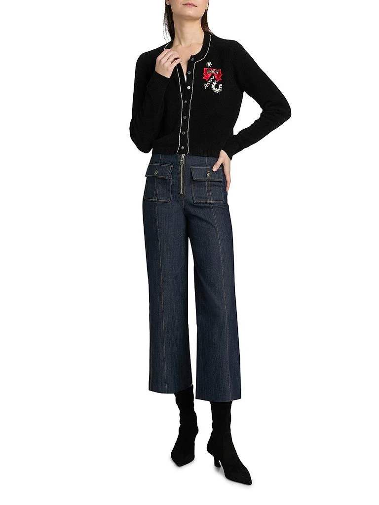 Cinq à Sept Allura Crystal Brooch-Embellished Bouclé Cardigan 2