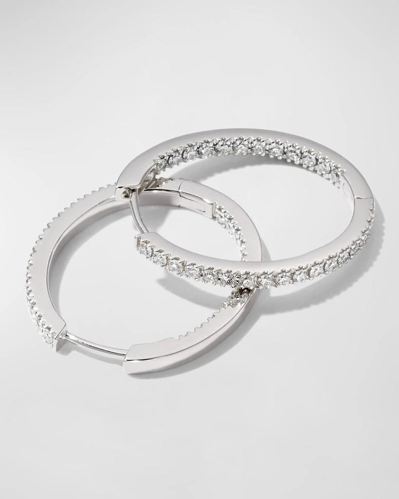 Memoire 18k White Gold Oval Hoop Earrings, 0.75tcw 3