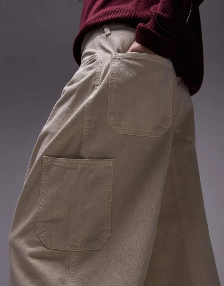Topshop Topshop smart cargo trouser in beige 4