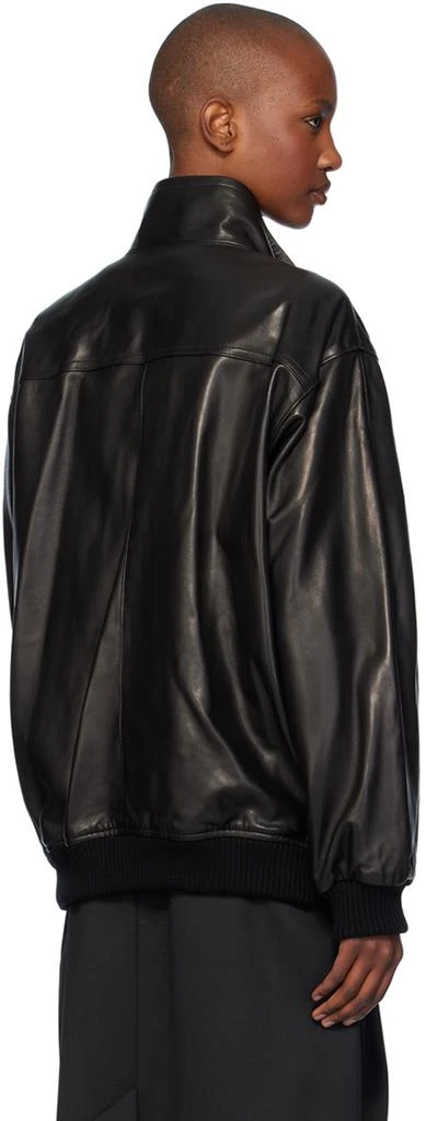 AURALEE Black Heavy Lamb Leather Zip Jacket 3