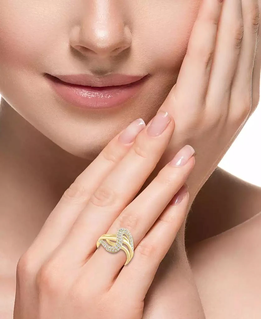 Effy EFFY® Diamond Pavé Multirow Swirl Ring (3/4 ct. t.w.) in 14k Gold 2