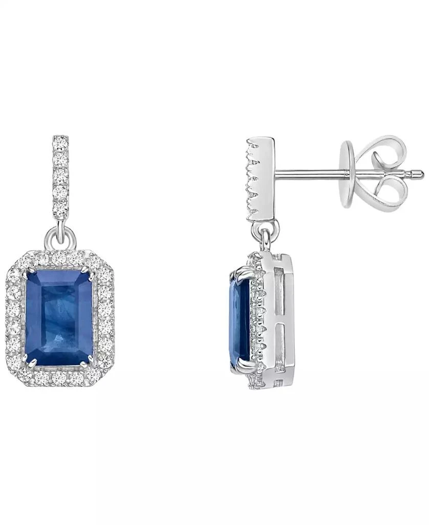 Macy
s Sapphire (2.10 ct. t.w.)
White Sapphire (0.25 ct. t.w.) Drop Earrings in 14k White Gold (Also Available in Emerald)