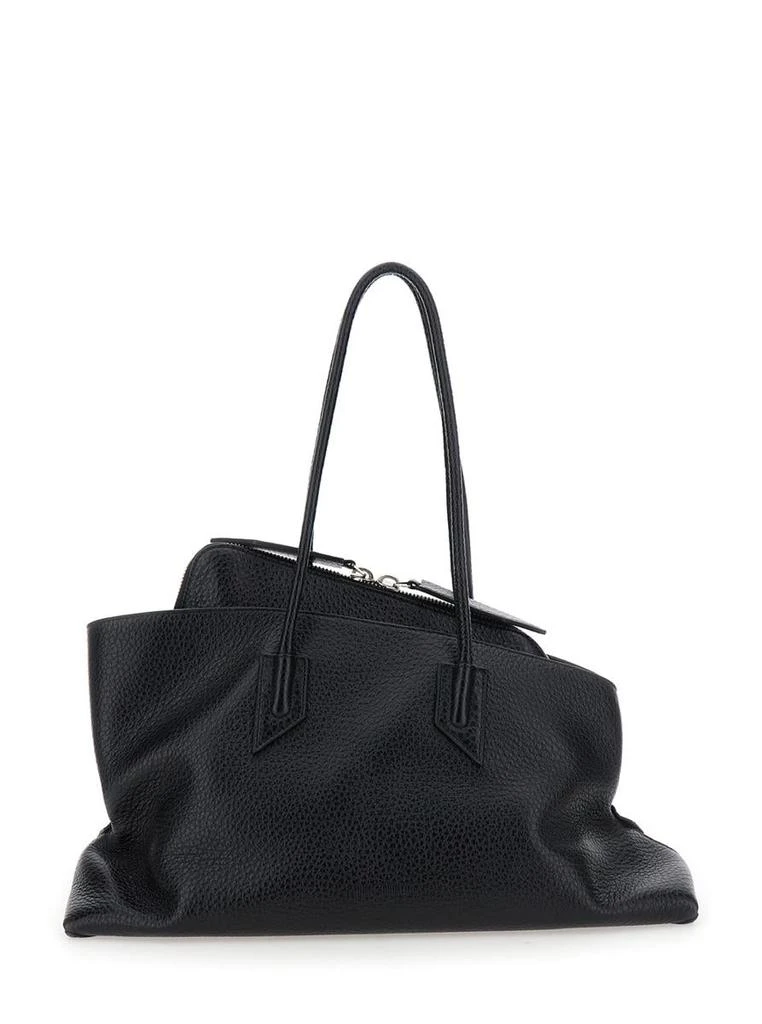 The Attico 'La Passeggiata' Black Shoulder Bag With Two Top Handles In Leather Woman 1