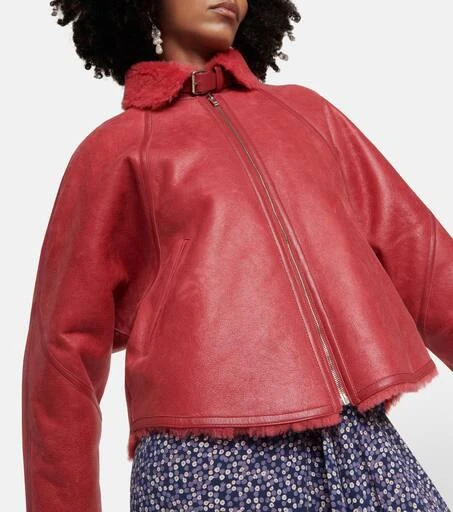 Isabel Marant Acassy shearling-trimmed leather jacket 6