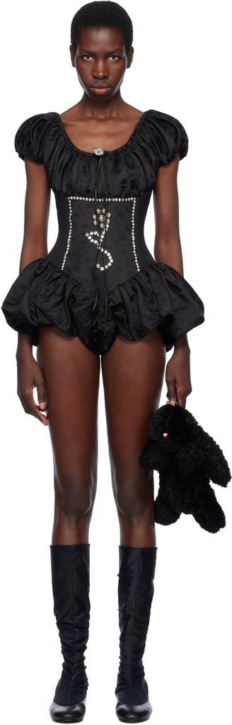 CHOPOVA LOWENA Black Manna Playsuit Romper
