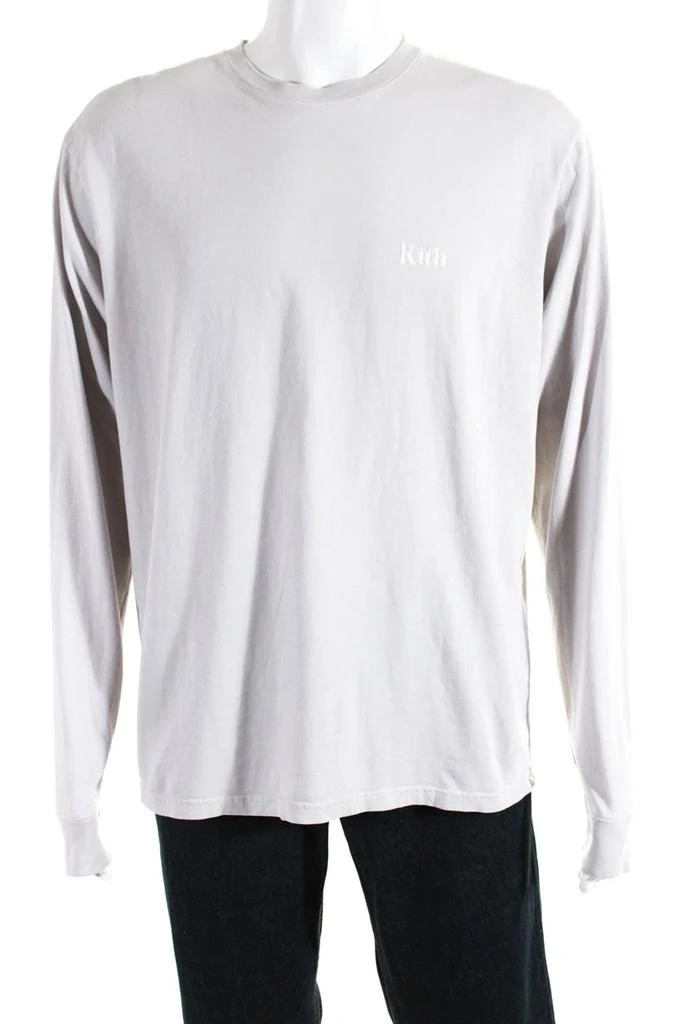 Kith Mens Cotton Graphic Long Sleeve Pullover Round Neck Top Gray 1