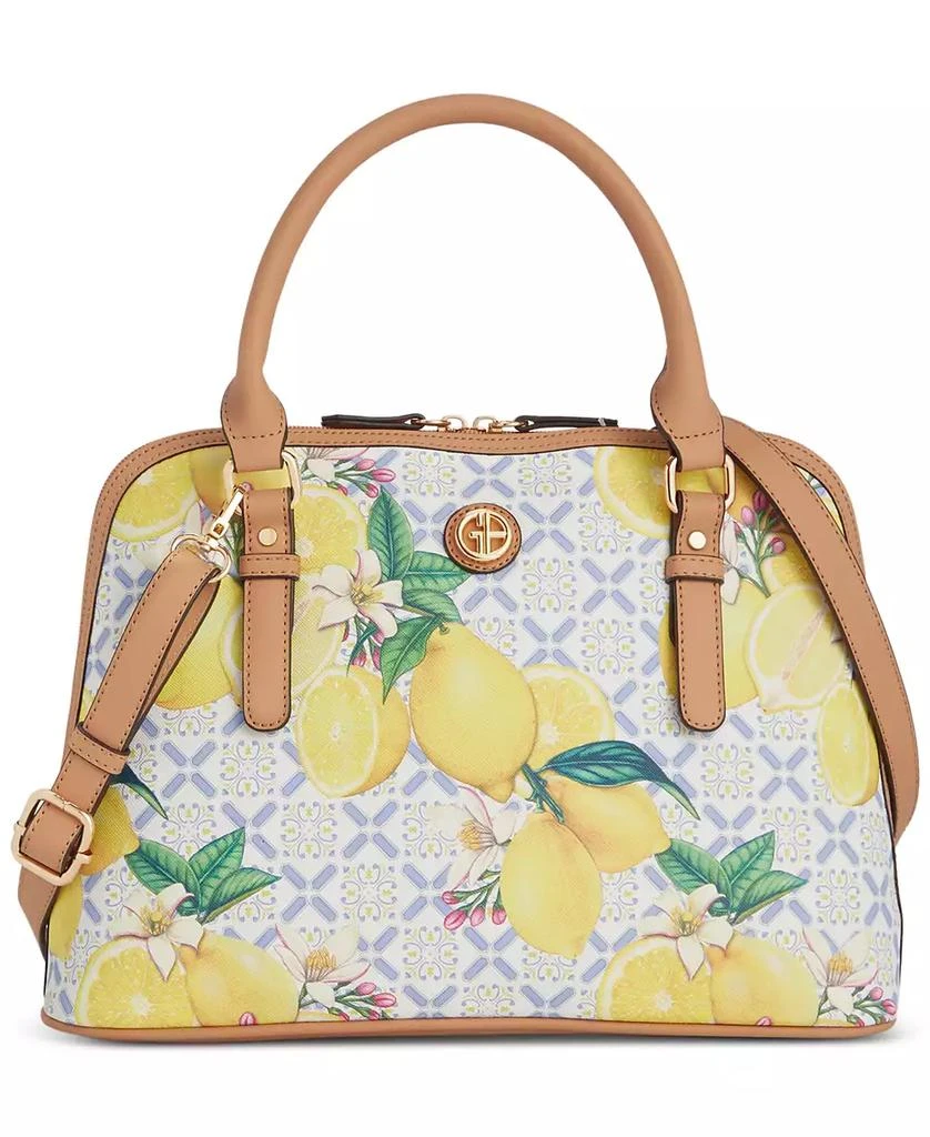 Giani Bernini Lemon Print Saffiano Medium Dome Satchel, Created for Macy's 1