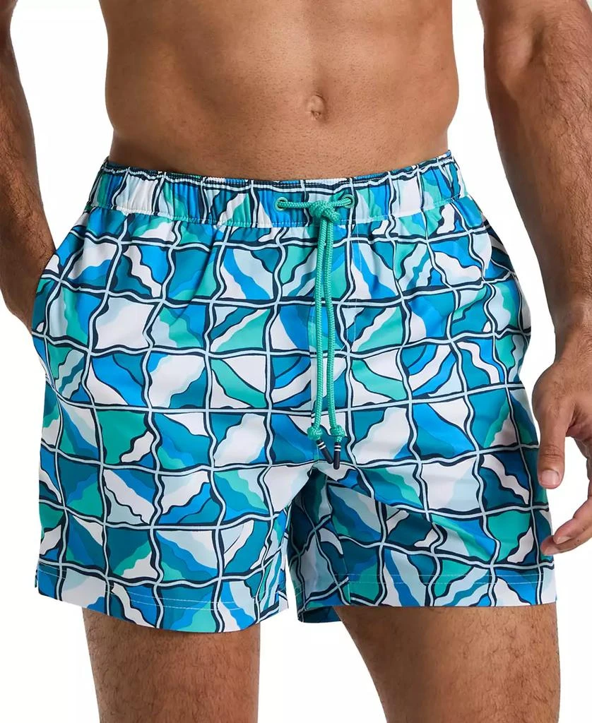 Original Penguin Men's Slim-Fit Geometric Swim Trunks 3