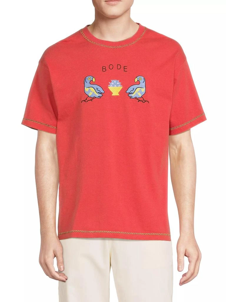 Bode Twin Parakeet Cotton T-Shirt 3