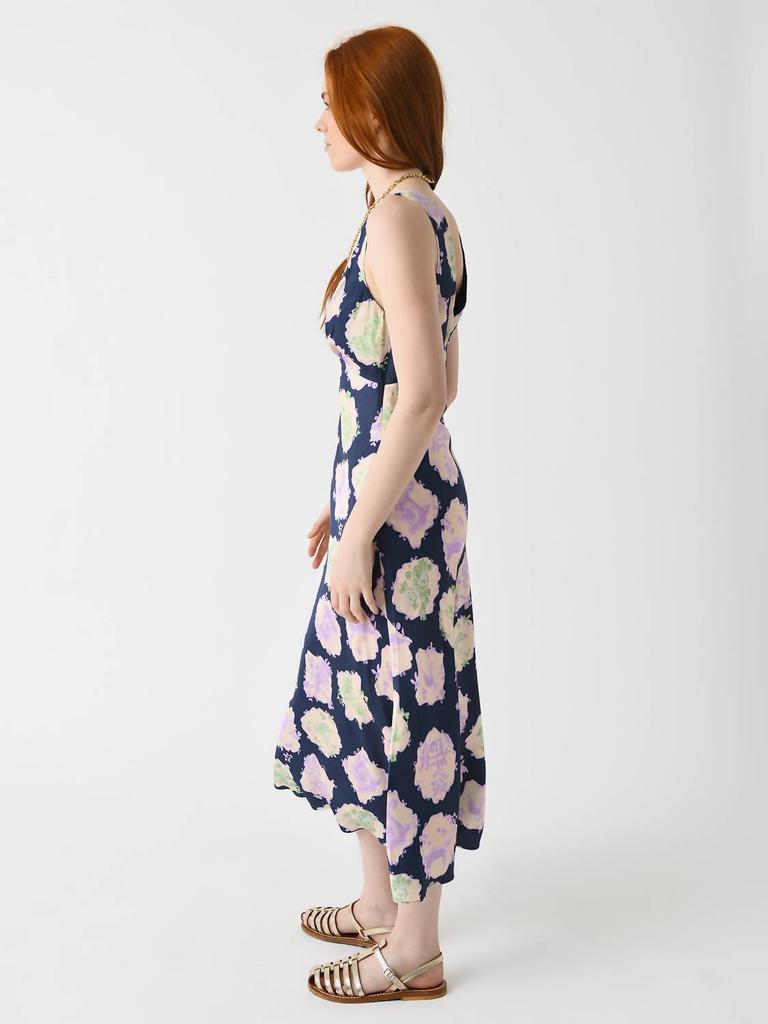Kitri Claire Slip Dress In Navy Pasture Print