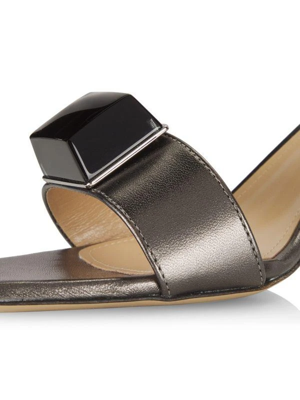 Paul Andrew 75MM Metallic Leather Strappy Sandals 6
