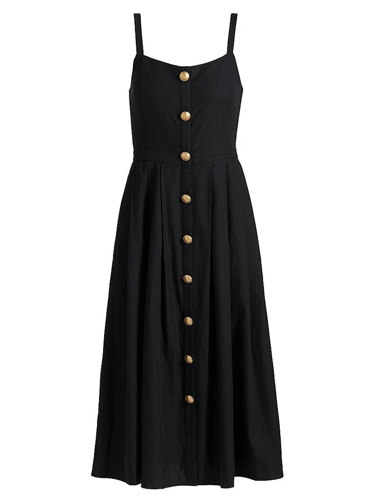 L'Agence Esmeralda Cotton-Blend Sleeveless Midi-Dress 1