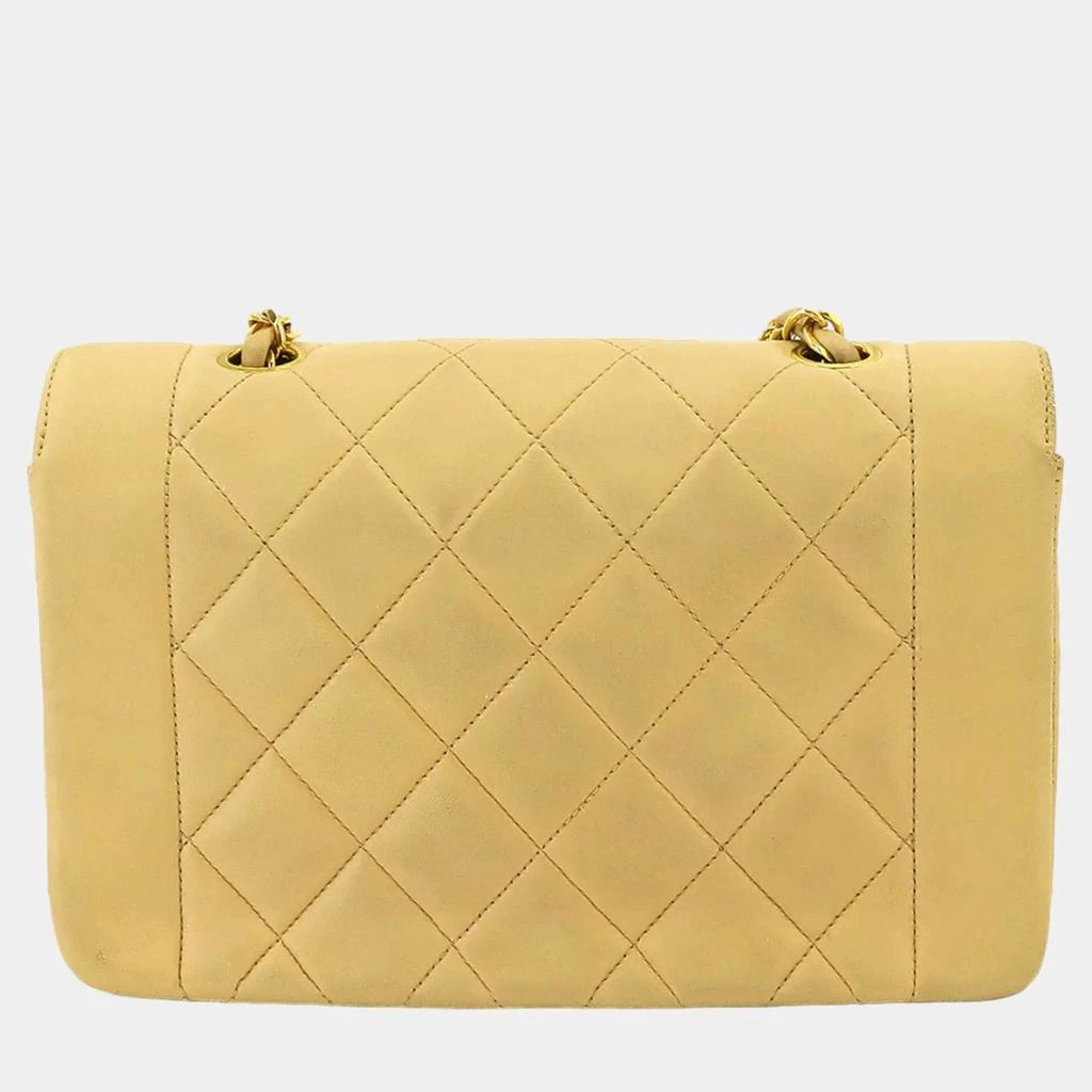Chanel Chanel Beige Quilted Lambskin Small Vintage Diana Flap Bag  4
