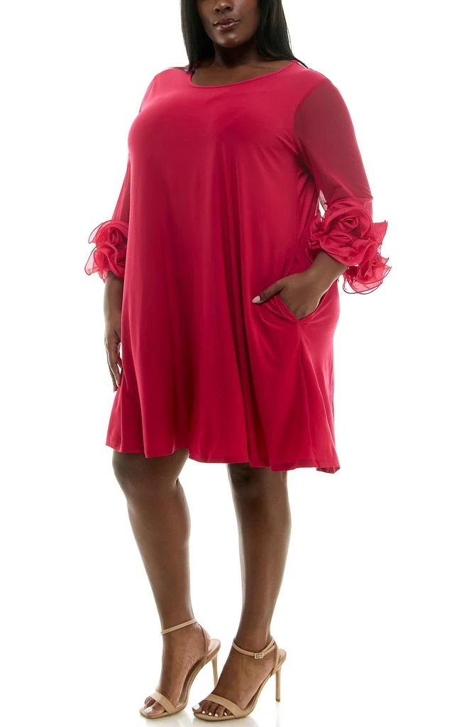 Nina Leonard Ruffle Cuff Shift Dress 4