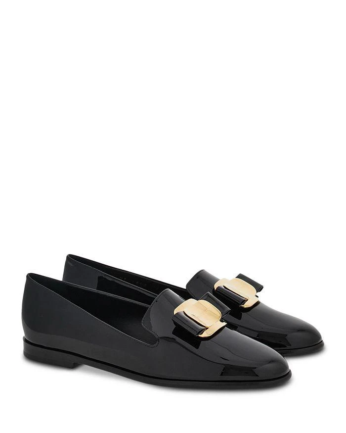 Salvatore Ferragamo Women's Bow Patent Leather Loafers 1