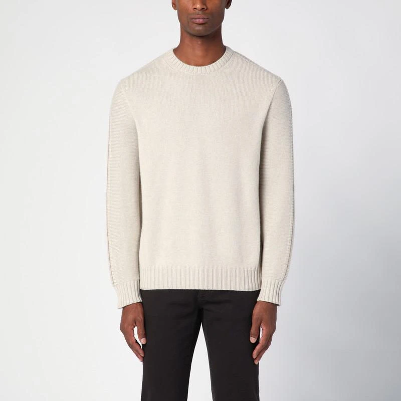 Loro Piana Ivory cashmere crew-neck sweater 1