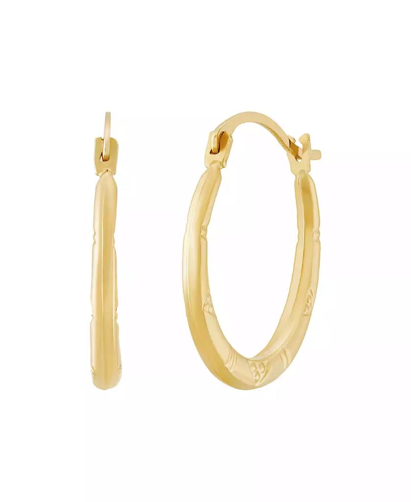 Macy's Patter Hoop Earrings in 14K Yellow Gold