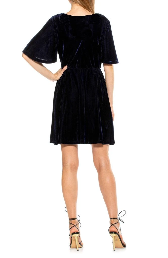 ALEXIA ADMOR Oakless Velvet Flutter Sleeve Fit & Flare Dress 2