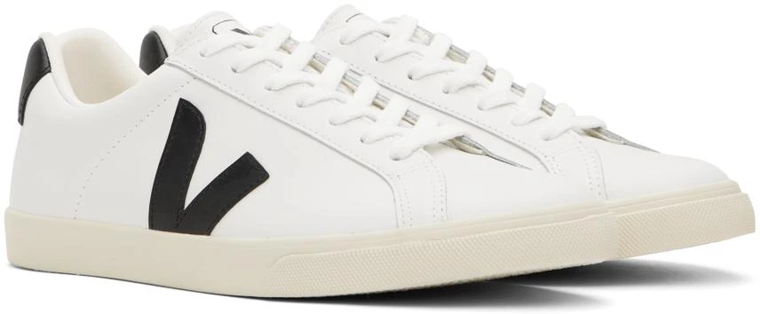 Veja White & Black Esplar Logo Sneakers 4