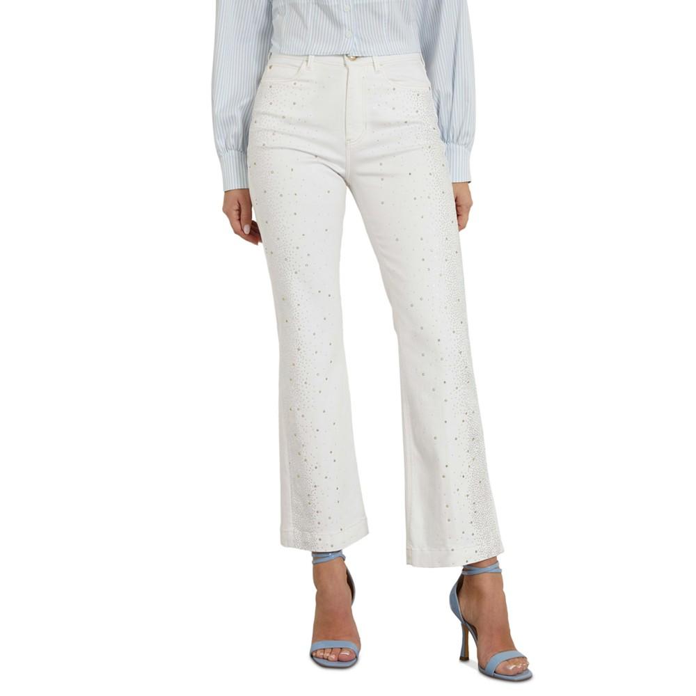 GUESS Women's 1981 Embellished Kick Flare Jeans