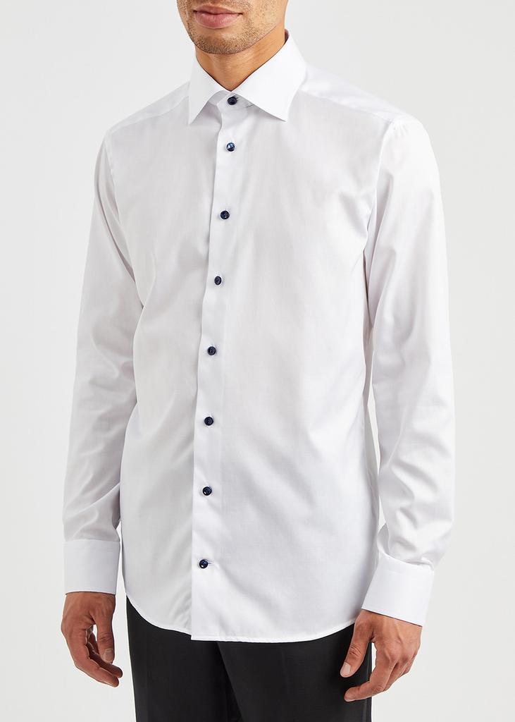 Eton White cotton-twill shirt