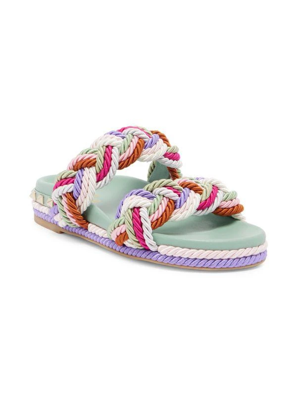 Valentino Rockstud Braided Leather Sandals 2
